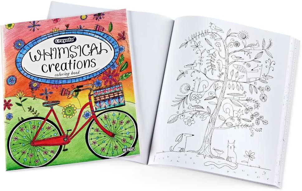 imageCrayola Whimsical Creations Coloring Book for Adults 40pgs Adult Coloring Pages 8x10 Perforated Gift for Teens ampamp Adults