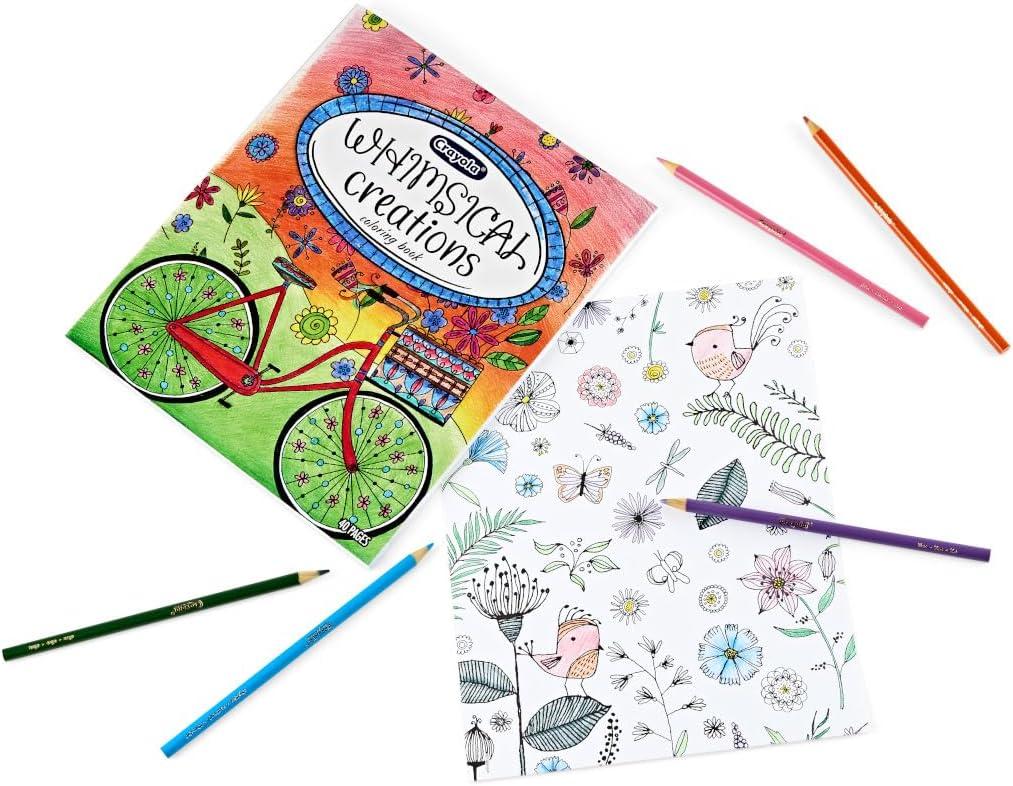 imageCrayola Whimsical Creations Coloring Book for Adults 40pgs Adult Coloring Pages 8x10 Perforated Gift for Teens ampamp Adults
