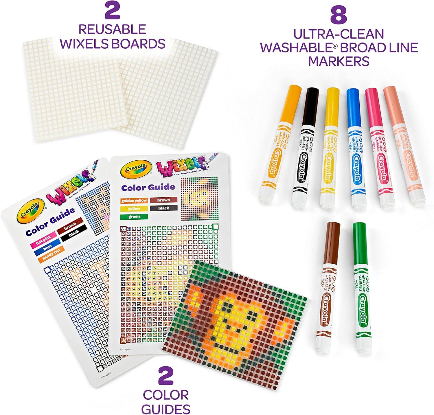 imageCrayola Wixels Animals Activity Kit Pixel Art Coloring Set Gift for Kids Ages 6 7 8 9Animals