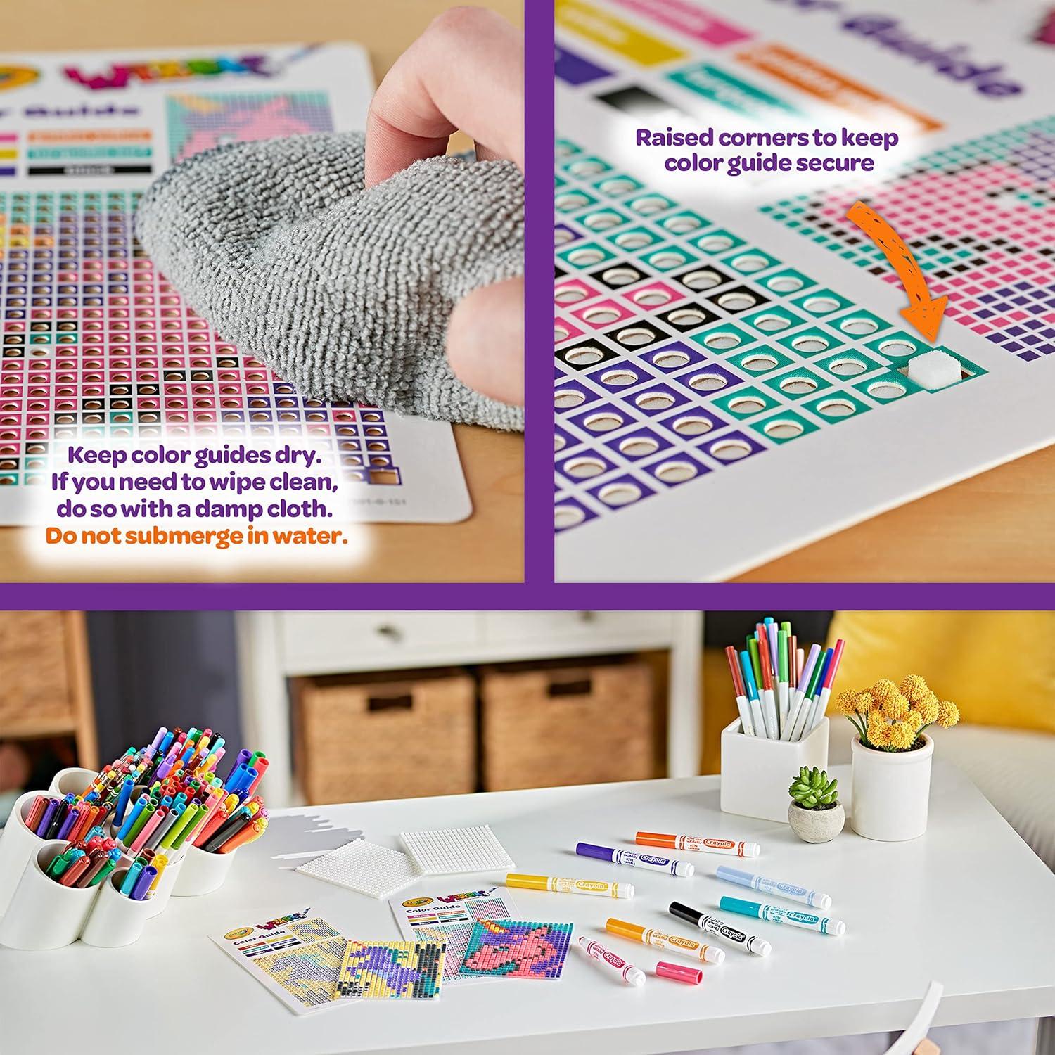 imageCrayola Wixels Animals Activity Kit Pixel Art Coloring Set Gift for Kids Ages 6 7 8 9Unicorns