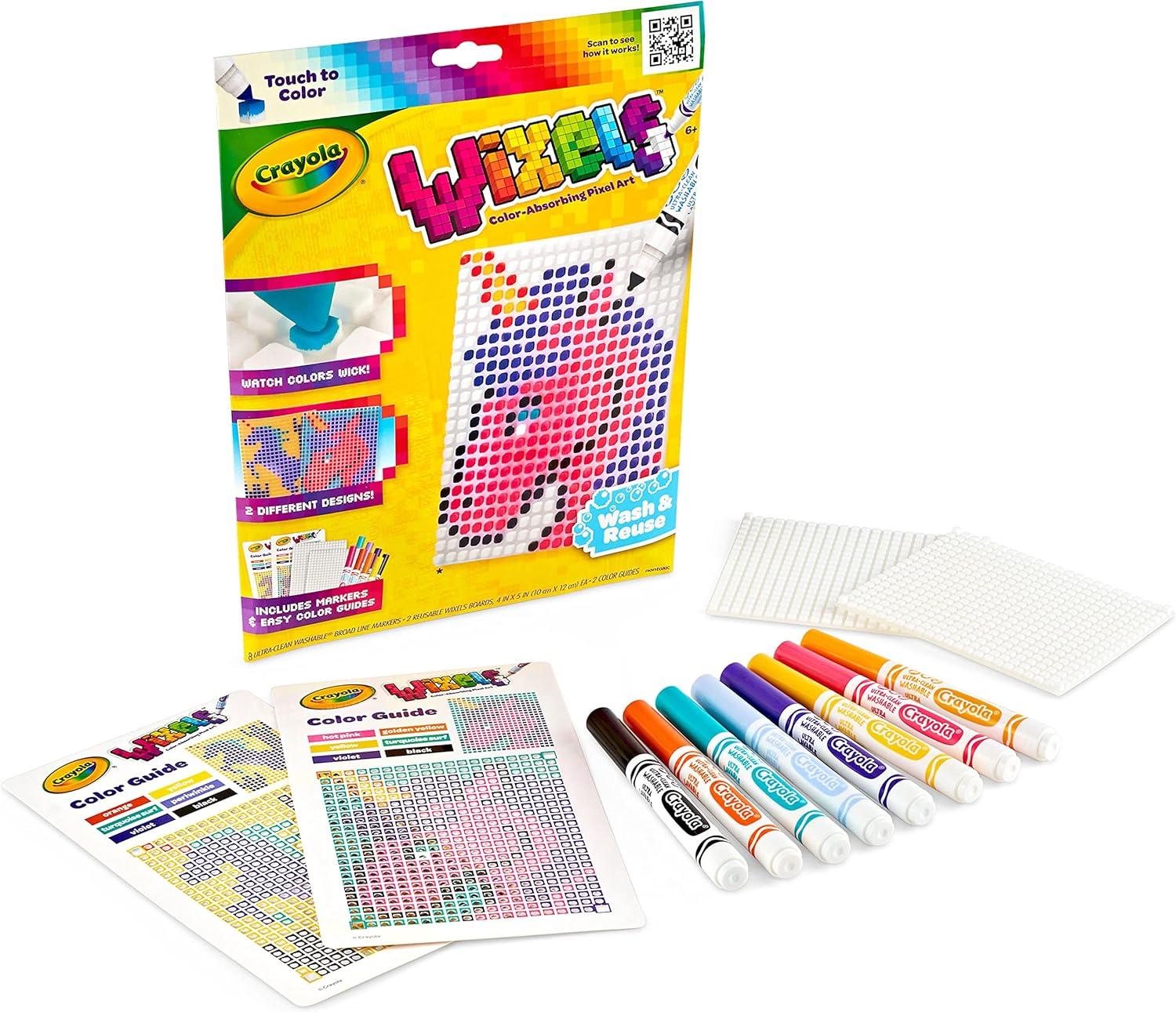 imageCrayola Wixels Animals Activity Kit Pixel Art Coloring Set Gift for Kids Ages 6 7 8 9Unicorns