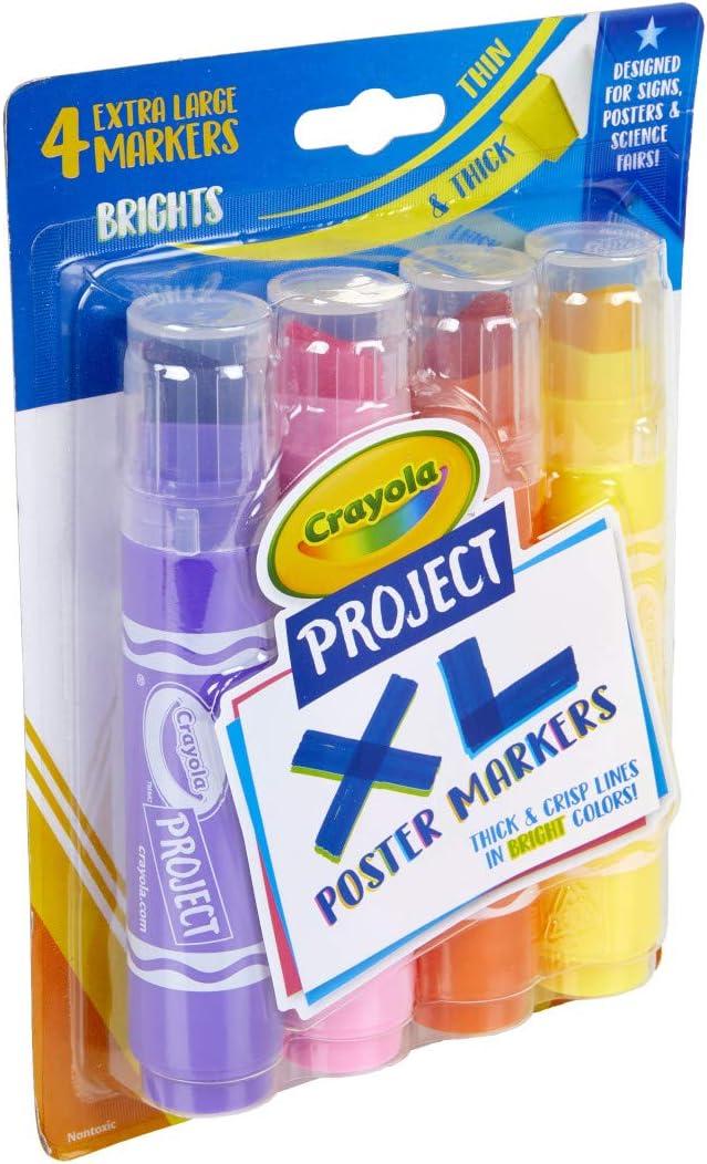imageCrayola XL Poster Markers Assorted Classic Colors School Supplies 4 CountBrights
