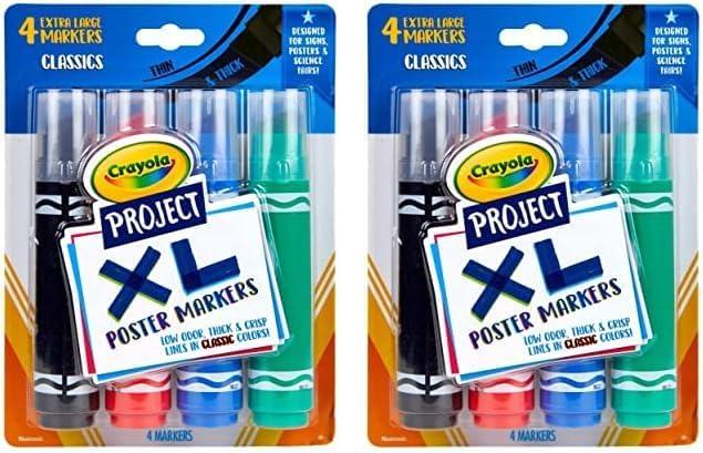 imageCrayola XL Poster Markers Assorted Classic Colors School Supplies 4 CountClassic