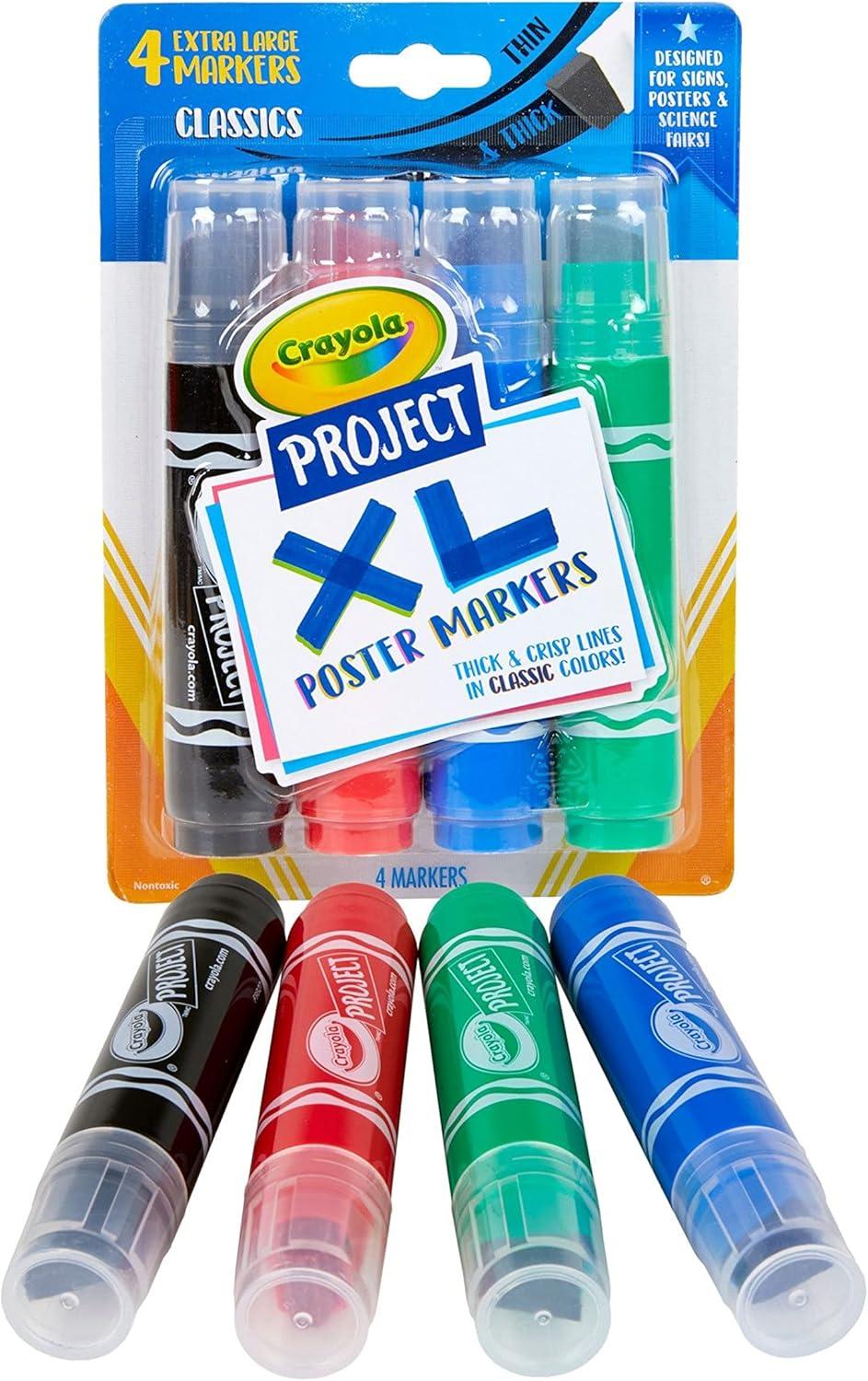 imageCrayola XL Poster Markers Assorted Classic Colors School Supplies 4 CountClassic