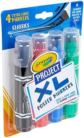 imageCrayola XL Poster Markers Assorted Classic Colors School Supplies 4 CountClassic