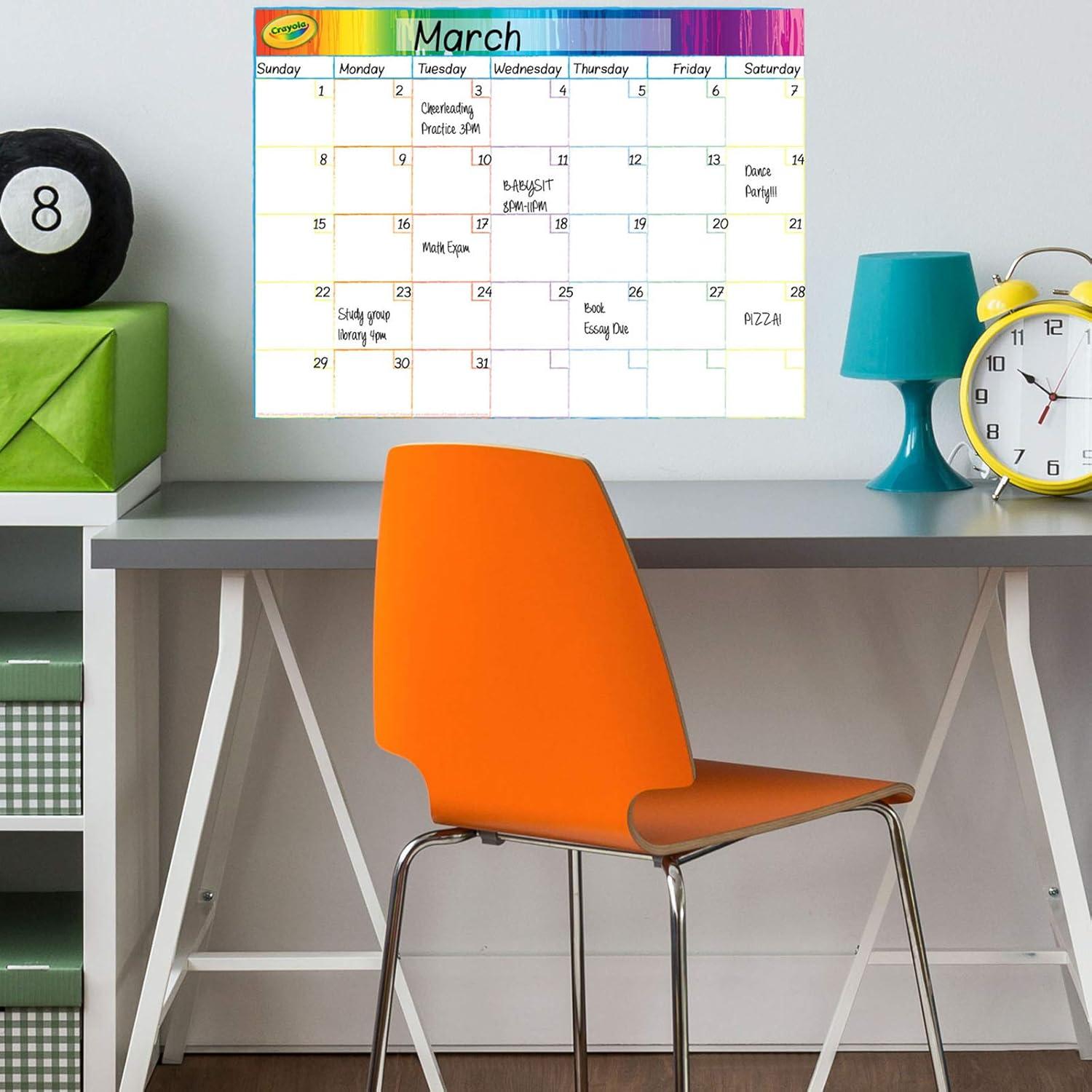 imageDry Erase Calendar Board Whiteboard for Family Schedules School Classrooms or Office Use Great for Teachers and Kids Large Size White