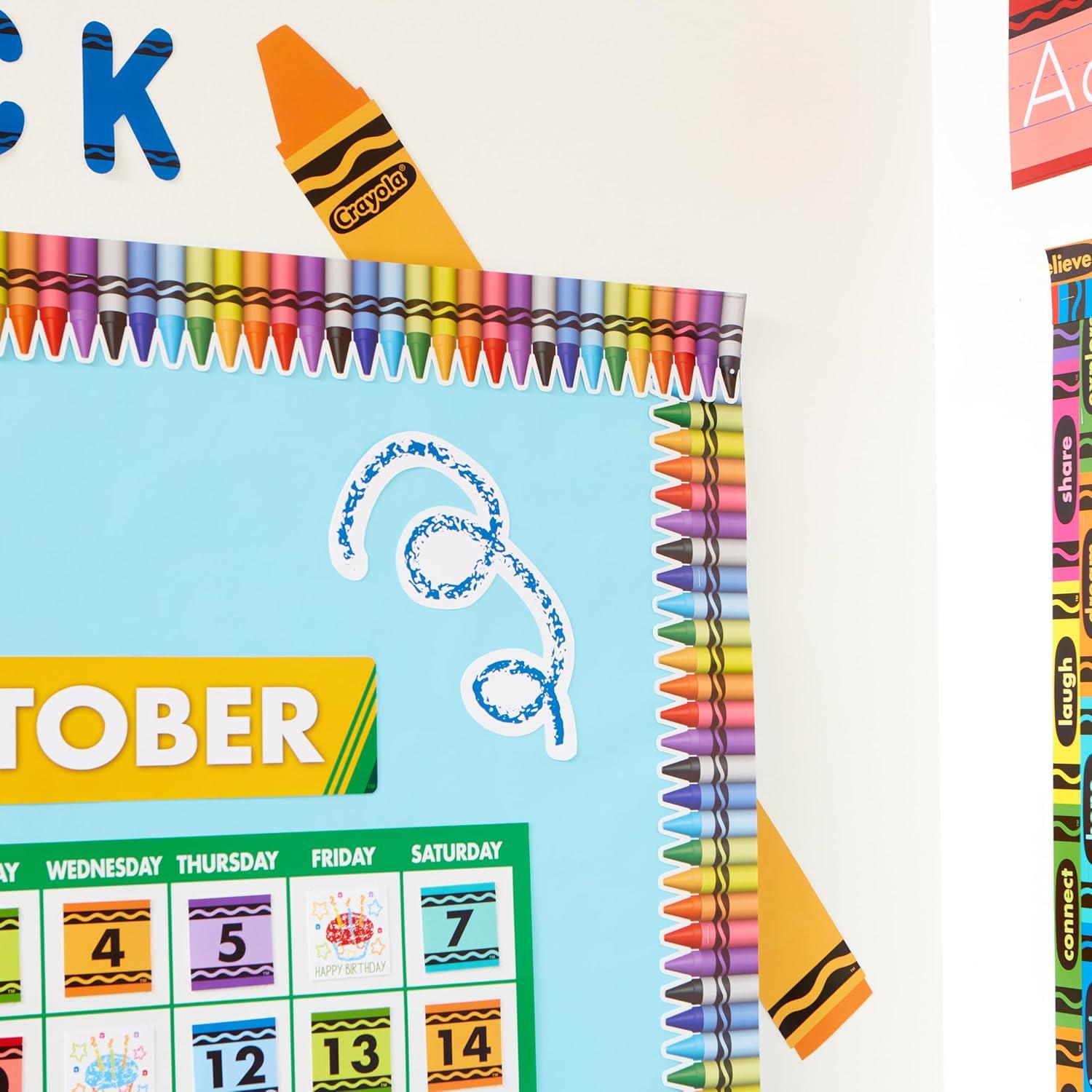 imageEureka Classic Crayola Decorative Classroom and Bulletin Board Trim for Teachers 325quot Wide 12 Strips for 37 Total Feet