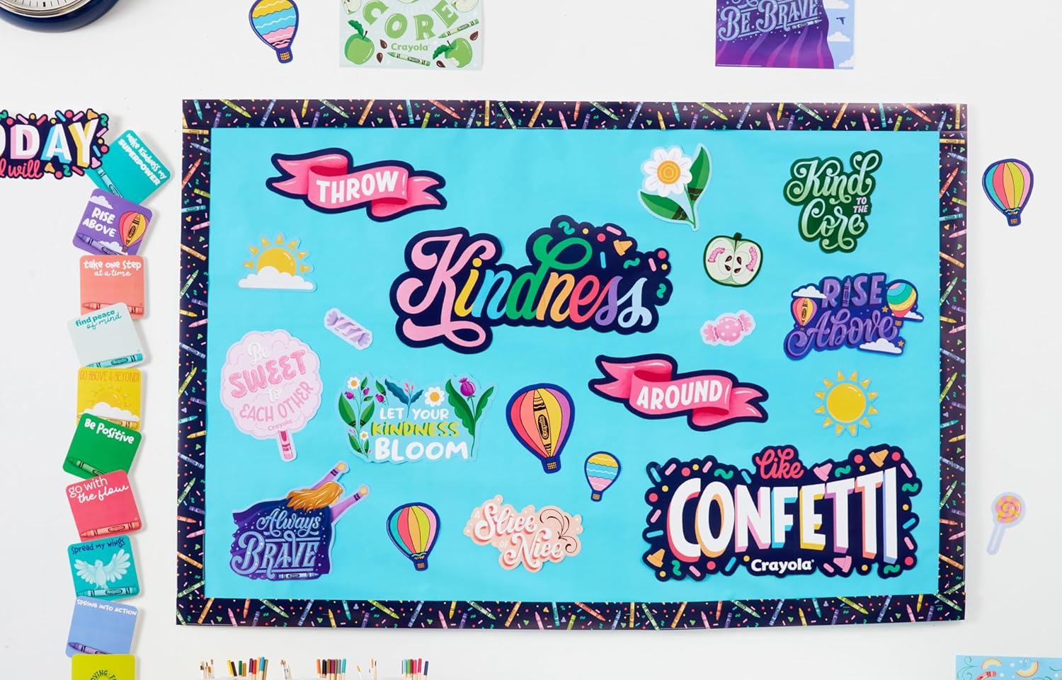 imageEureka Crayola Colors of Kindness Classroom Bulletin Board Set for Teachers 21 Pieces