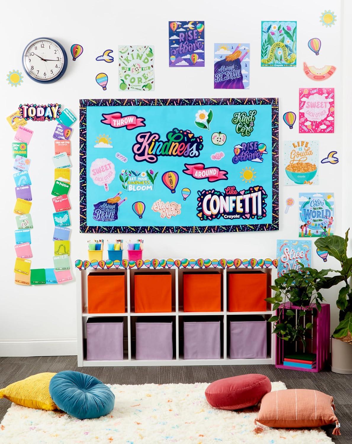 imageEureka Crayola Colors of Kindness Extra Wide Decorative Classroom and Bulletin Board Trim for Teachers 325quot Wide 12 Strips for 37 Total Feet