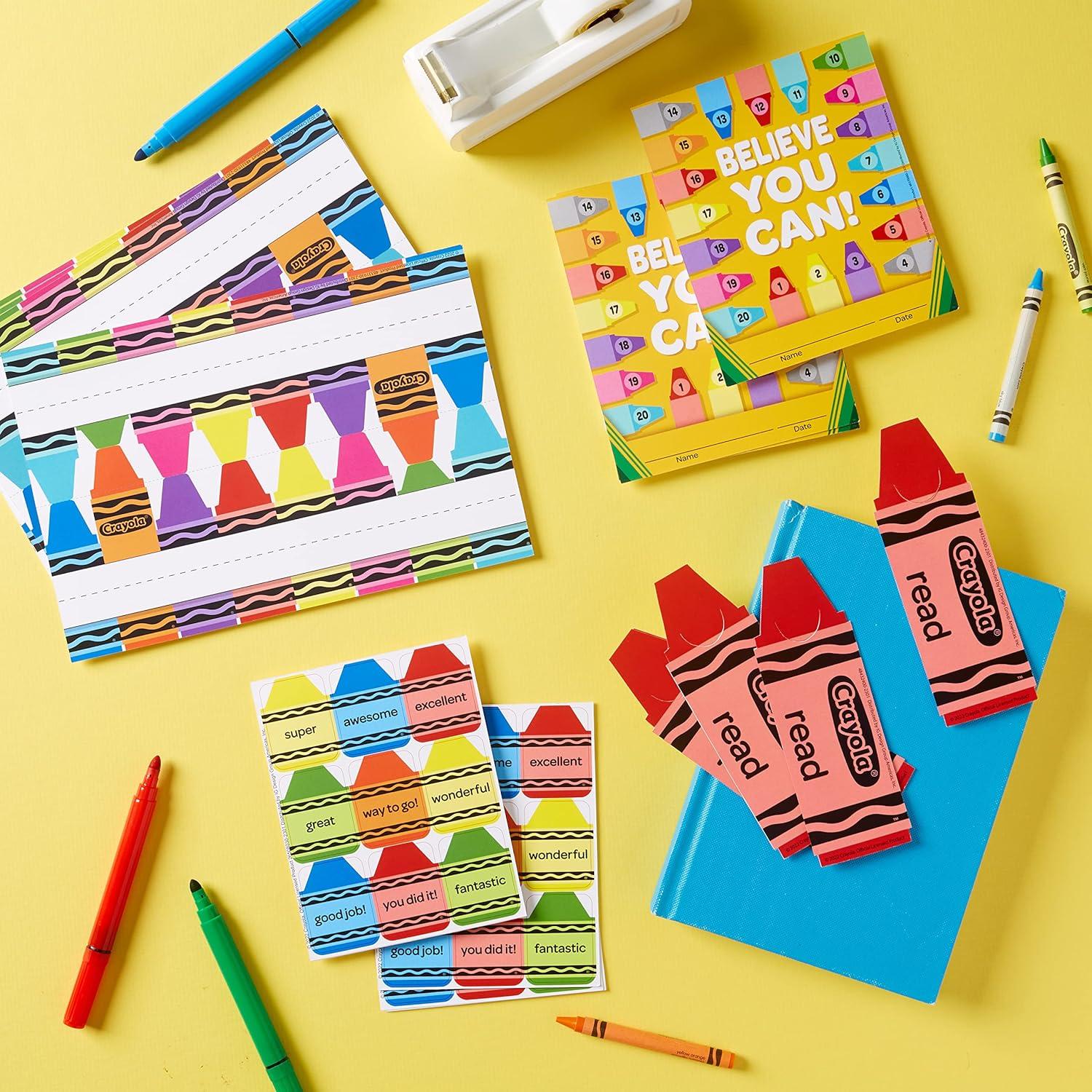 imageEureka Crayola Crayons Extra Large Stickers for Kids and Teachers Multicolor 36 Pieces