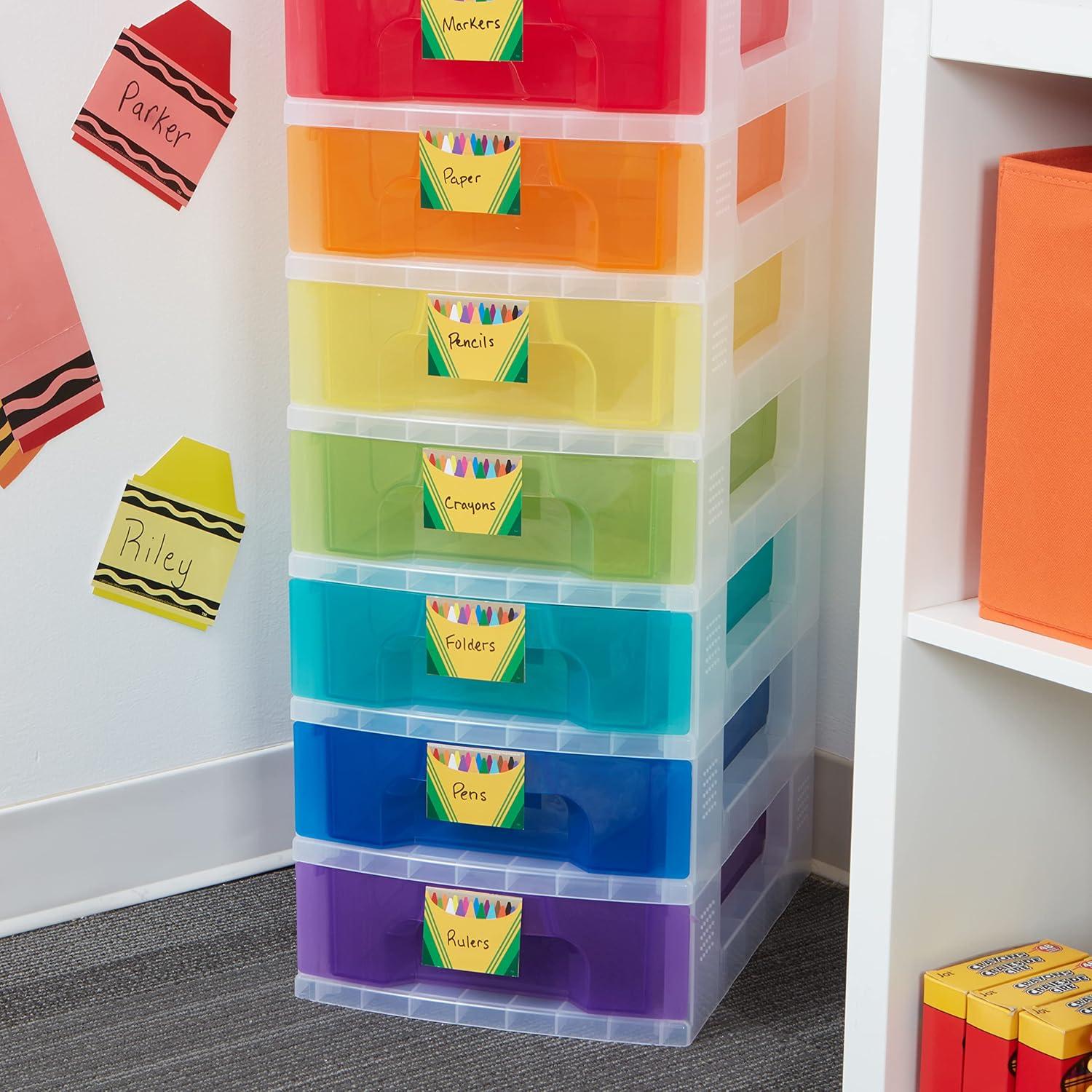 imageEureka Crayola Crayons SelfAdhesive Student Name Tags for Teachers 275quot x 225quot 40 PiecesCrayola