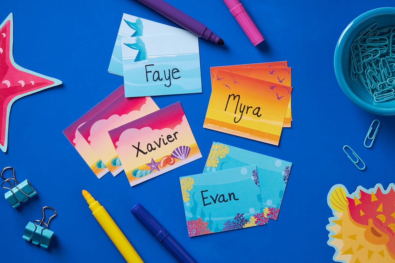 imageEureka Crayola Crayons SelfAdhesive Student Name Tags for Teachers 275quot x 225quot 40 PiecesSeas the Day
