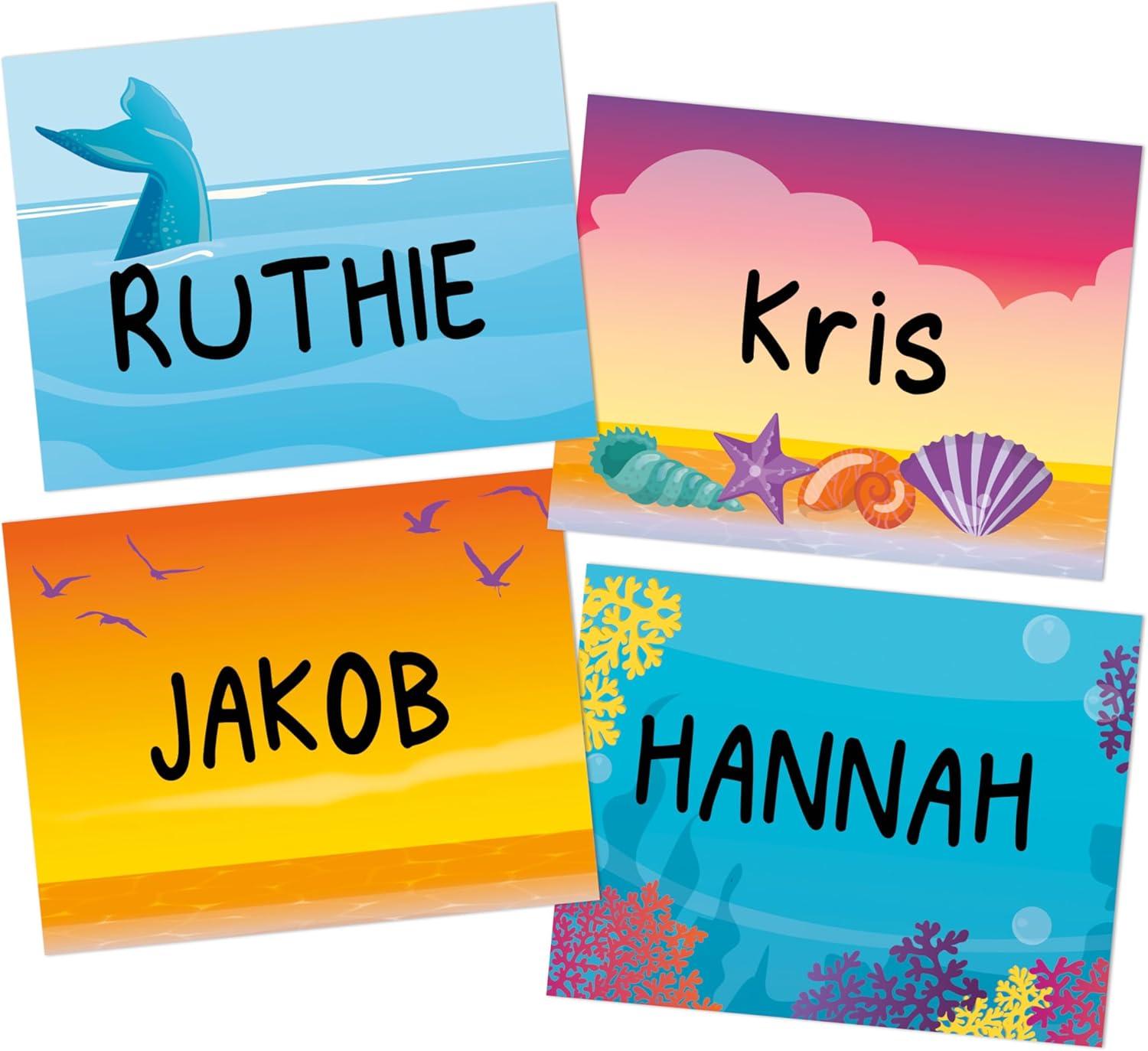 imageEureka Crayola Crayons SelfAdhesive Student Name Tags for Teachers 275quot x 225quot 40 PiecesSeas the Day