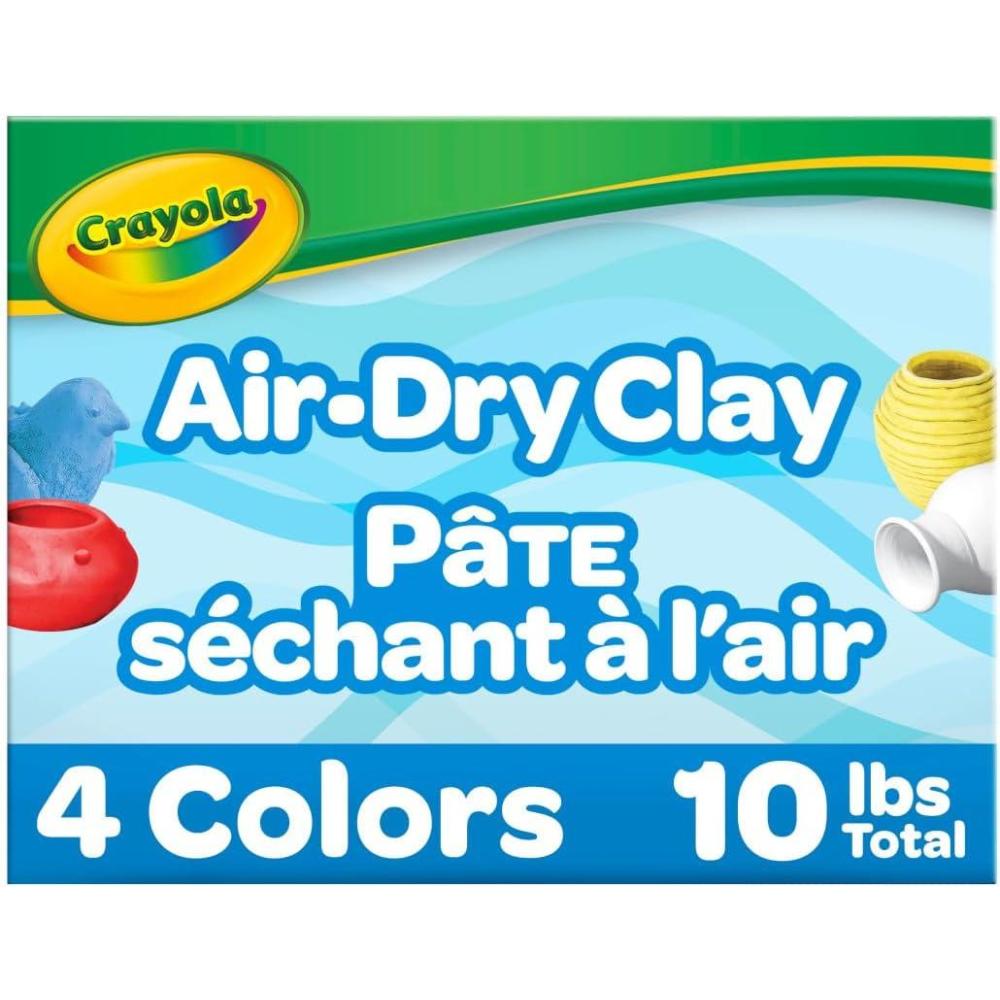 imageCrayola Air Dry Clay Classic Colors Bulk 4 Set of 25 lb Resealable Buckets Modeling Clay Alternative for Kids