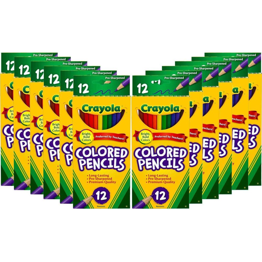 imageCrayola Colored Pencils Bulk Kids School Supplies For Teachers 12 Packs with 12 Colors Amazon Exclusive