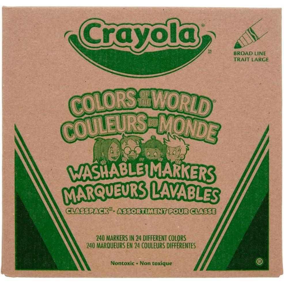 imageCrayola Colors Of The World Classpack 240 Ct Bulk Skin Tone Washable Markers School Supplies For Teachers Individual Marker Boxes