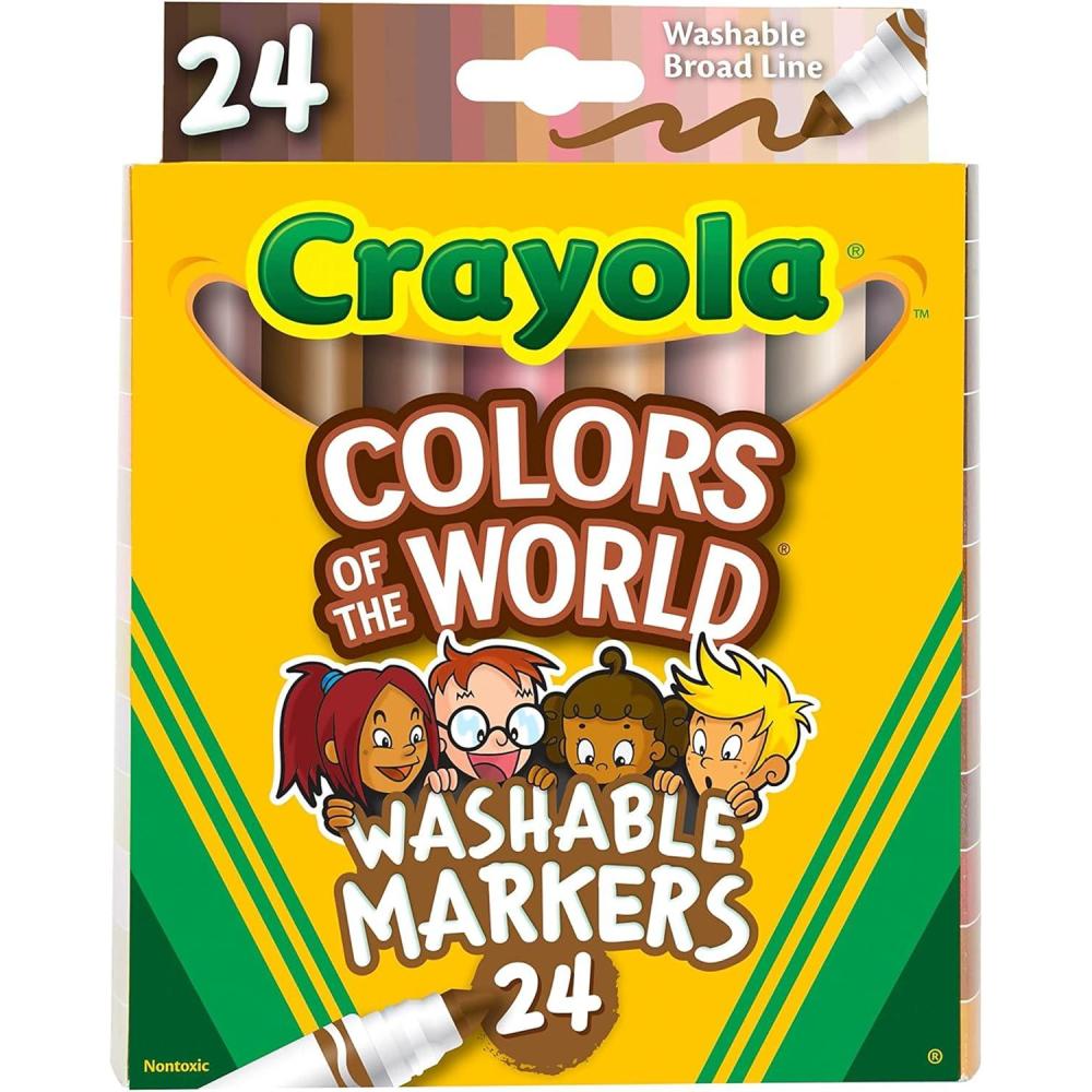 imageCrayola Colors of The World Markers 24 Count Skin Tone Markers for Kids Coloring Book Supplies Skin Colored Markers Gifts for Kids