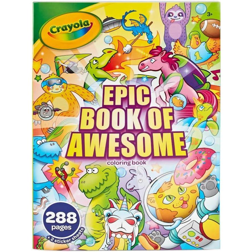 imageCrayola Epic Book of Awesome 288 Pages Kids Coloring Book Activity Set Animal Coloring Pages Holiday Gift for Kids 3Epic Book of Awesome