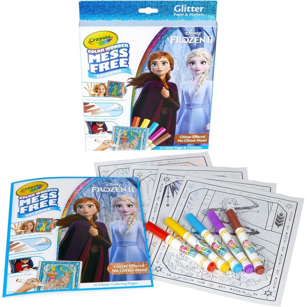imageCrayola Frozen 2 Glitter Effects Color Wonder Set Mess Free Coloring Gift for Kids 3 4 5 6
