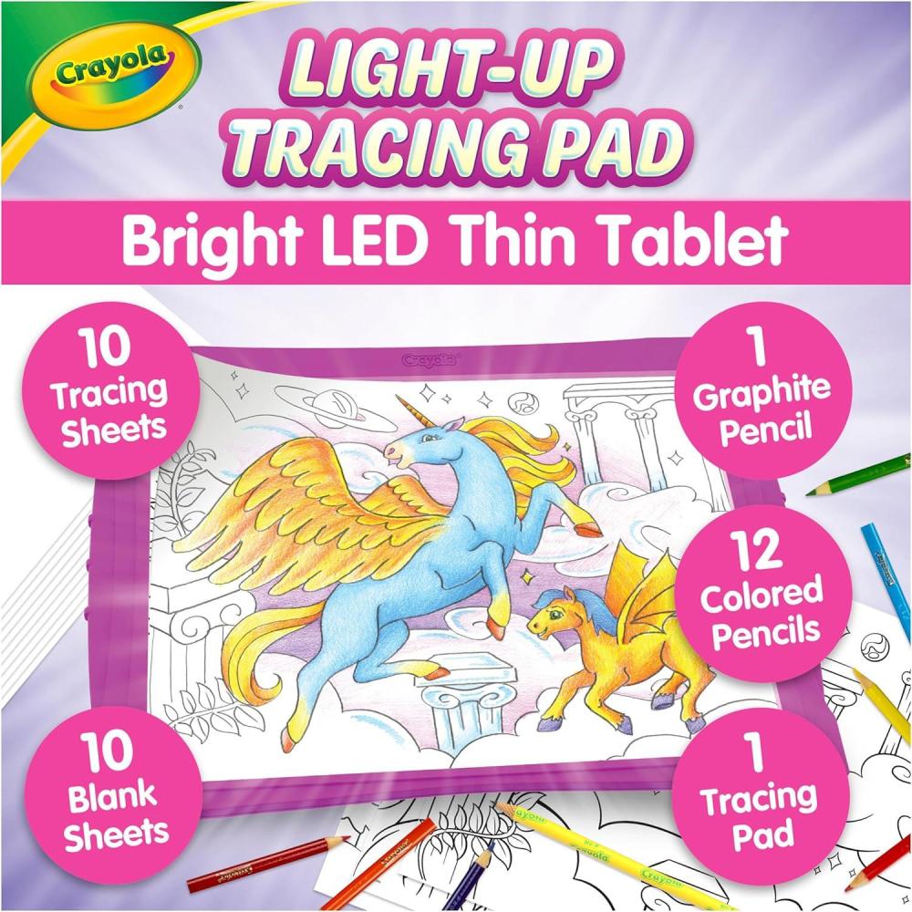 imageCrayola Light Up Tracing Pad Blue Drawing ampamp Tracing Projector for Kids Holiday ampamp Christmas Gifts for Girls ampamp Boys Sketching Light Box Table Toys for Kids Ages 6Pink