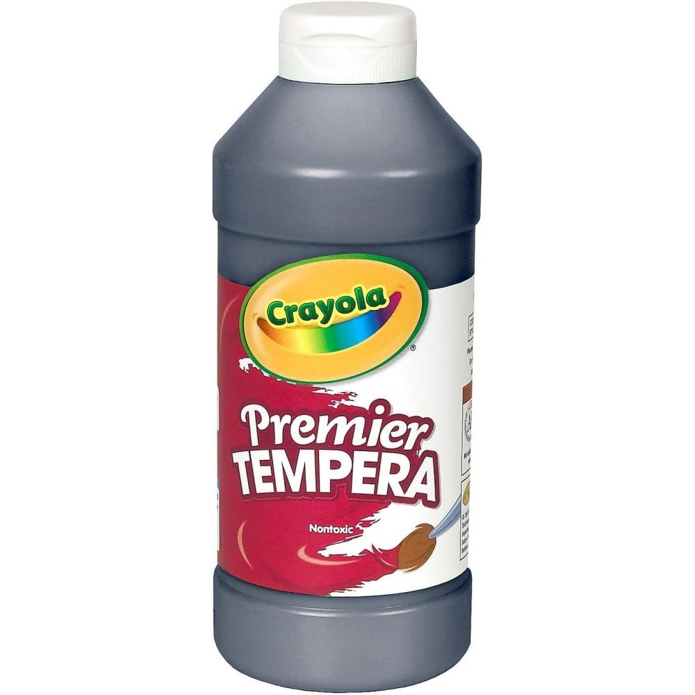 imageCrayola Premier Tempera Paint For Kids Silver 16oz Kids Classroom Supplies Great For Arts ampamp Crafts Non Toxic Easy Squeeze BottleBlack