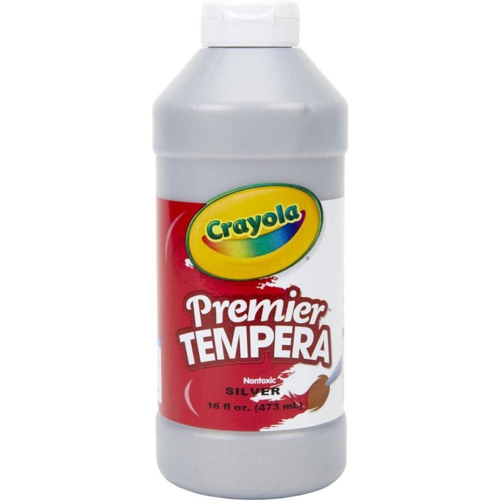 imageCrayola Premier Tempera Paint For Kids  Silver 16oz Kids Classroom Supplies Great For Arts ampamp Crafts Non Toxic Easy Squeeze BottleSilver
