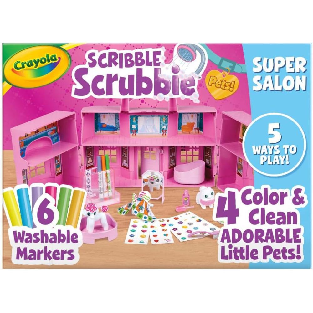 imageCrayola Scribble Scrubbie Safari 2 Pack Animal Toy Set Age 3Super Salon
