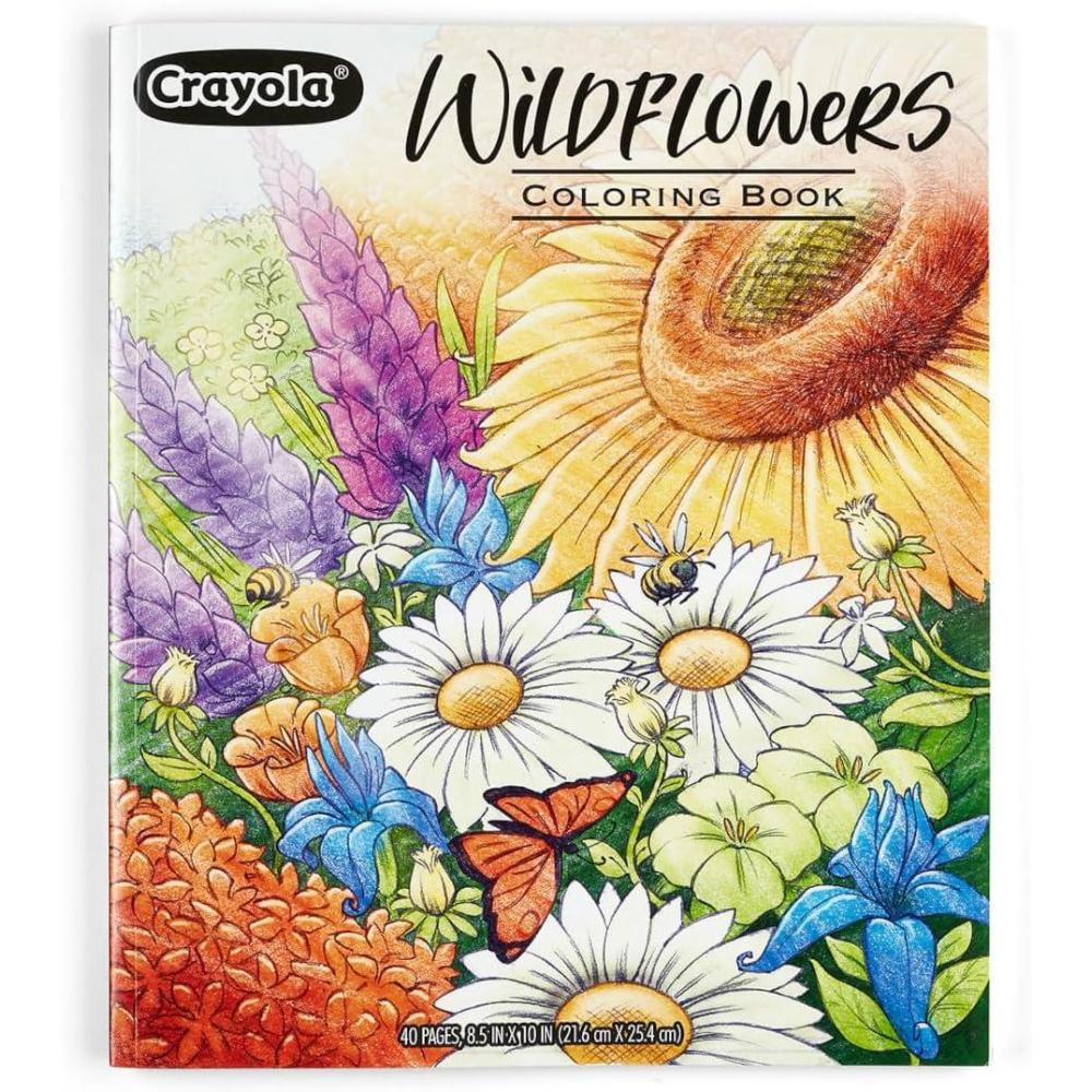 imageCrayola Tropical Garden Adult Coloring Book 40pgs Adult Coloring Pages Stress Relief Activity Gift for Teens ampamp Adults 9Wildflowers