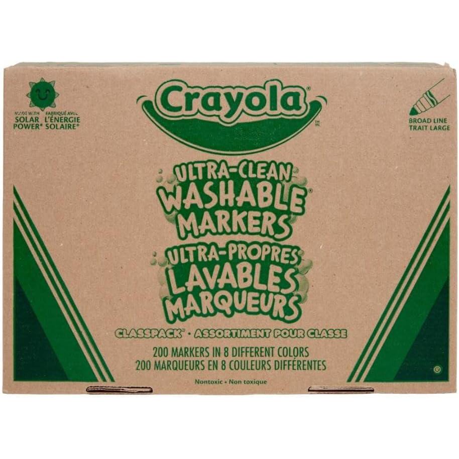 imageCrayola Ultra Clean Washable Markers Classpack 200ct 10 Assorted Colors Bulk Markers for Preschool Kindergarten Elementary Classrooms Ages 3 4 5Broad Line
