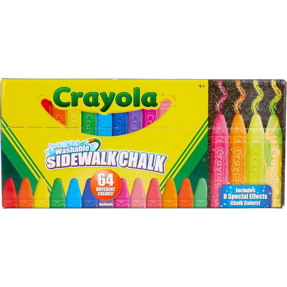 imageCrayola Washable Outdoor Sidewalk Chalk Collection 130ct Bulk AntiRoll Chalk Sticks for Kids Outdoor Toys ampamp Activities for Kids Gifts Ages 4 5 6Ultimate Collection 64ct