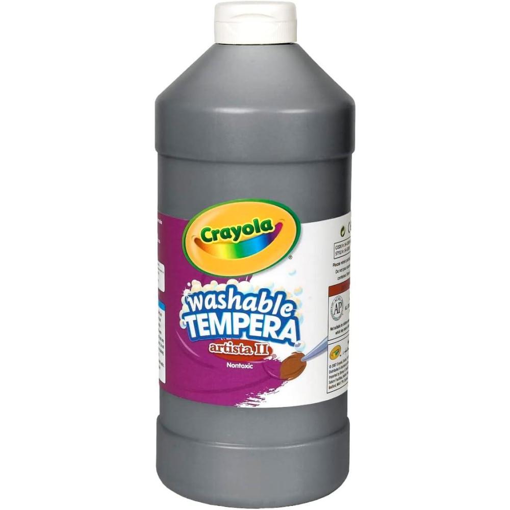 imageCrayola Washable Tempera Paint For Kids Black Paint Classroom Supplies Non Toxic 32 Oz Squeeze Bottle
