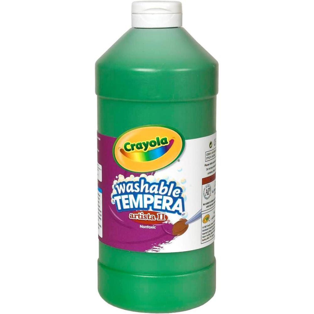 imageCrayola Washable Tempera Paint For Kids Green Paint Classroom Supplies Non Toxic 32 Oz Squeeze Bottle