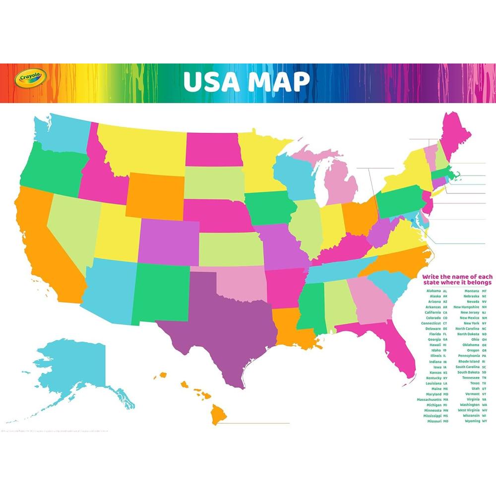 imageDry Erase USA Map  Whiteboard for Home School Classrooms or Office Use Great for Teachers and Kids Large Size White