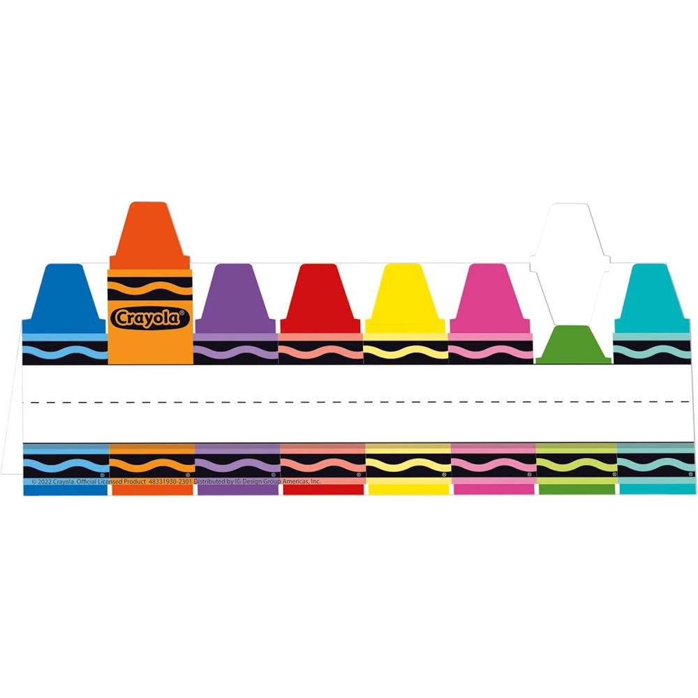 imageEureka Crayola Crayons Tented Nameplates for Student Desks 95quot x 65quot 36 Pieces