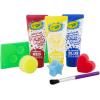 Crayola Bath Tub Mini Paint Set 9 Piece Art Kit – Brushes, Sponges, & Wash Away Finger Paints, Blue Yellow & Red Color Tub Fingerpaints