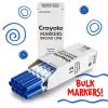 Crayola Broad Line Markers – Black (12ct), Markers for Kids, Bulk School Supplies for Teachers, Nontoxic, Marker Refill with Reusable Box(Blue)