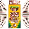 Crayola Bulk Crayon Set, Colors of The World, Multicultural Crayons, School Supplies, 6 Sets of 24 Colors(1 Count (Pack of 1))