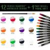 Crayola Signature Premium Watercolor Crayon Sticks & Paintbrush, 12 Count, Gift(1 Count (Pack of 1))