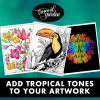 Crayola Tropical Garden Adult Coloring Book (40pgs), Adult Coloring Pages, Stress Relief Activity, Gift for Teens & Adults, 9+(Tropical Garden)