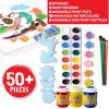 Crayola Washable Kids Paint Set (50pcs), Includes Watercolor & Washable Paints, Painting Paper, Paint Sponge, Kids Paint Brushes