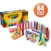 Crayola Washable Outdoor Sidewalk Chalk Collection (130ct), Bulk Anti-Roll Chalk Sticks for Kids, Outdoor Toys & Activities for Kids, Gifts, Ages 4, 5, 6(Ultimate Collection (64ct))