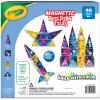 CreateOn Crayola Cosmic Magnetic Tiles, Building Set for Kids, Magnetic Building Toys for Kids, STEM Learning Toys for Boys and Girls Ages 3 and Up, 40-Piece Set (Cosmic)(40 Pieces)