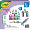CreateOn Crayola Glitter Magnetic Tiles, Building Set for Kids, Magnetic Tiles, Kids’ Building Toys, STEM & Montessori Toys for Boys and Girls Ages 3+, 24-Piece Set (Glitter)(Glitter)