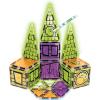 CreateOn Crayola Halloween Glow Doodle Magnetic Tiles Set, Building Set for Kids, STEM Toys for Boys and Girls Ages 3 and Up, 25-Piece Set