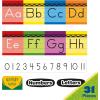 Eureka 847818 Crayola Crayons Mini Alphabet Bulletin Board Set for Teachers and Classrooms, Multicolor, 31pcs