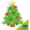 Eureka Crayola Crayons Paper Cut-Out Classroom Decorations for Teachers, 36 Pieces(Christmas Trees)