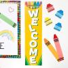 Eureka Crayola Welcome Vertical Classroom Banner for Teachers, 12″ x 45″