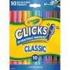 Crayola Clicks Retractable Tip Markers (10ct), Stocking Stuffers for Kids & Toddlers, Cone Tip Washable Art Marker Set, Coloring Book Supplies, No Dry, 3+(Classics)