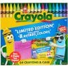 Crayola Crayon Box (64 Count), With Limited Edition Colors & Plastic Case, Arts & Crafts Coloring Supplies for Kids, Back to School Essentials, Ages 3+(Limited Edition)