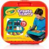 Crayola Create ‘N Carry Travel Art Set for Kids (75pcs), 2-in-1 Lap Desk & Carrying Case, Holiday for Kids, Art Supplies Kit for Crafting, Drawing & Coloring(Art Set)
